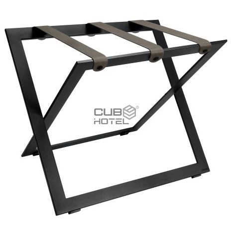  Black Stainless Steel Suitcase Support with Leather Straps